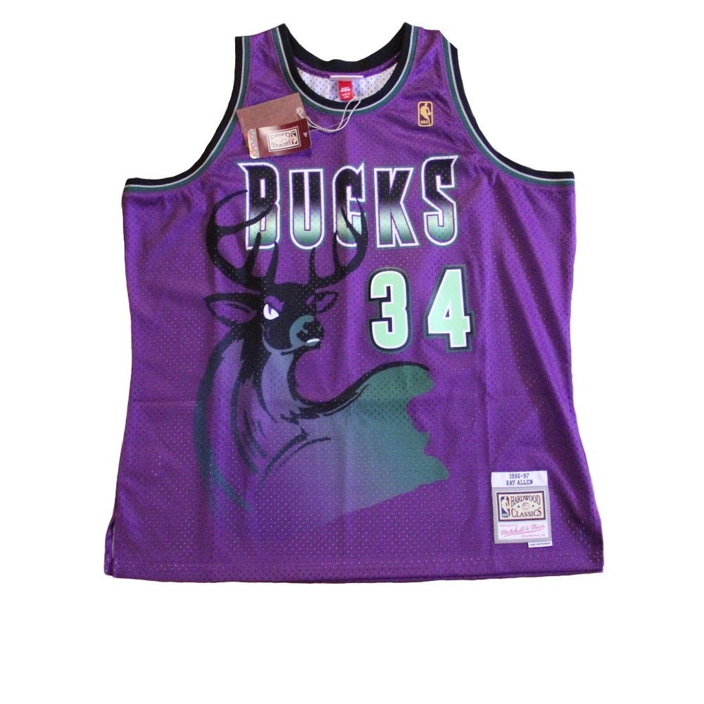 Ray Allen #34  Milwaukee Bucks Black 1996/97 NBA Jersey Mitchell & Ness